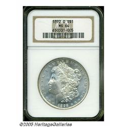 1892-O S$1 MS64 NGC. This semi-prooflike O-mint D