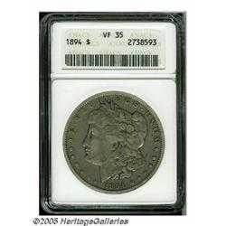 1894 S$1 VF35 ANACS. A pleasing example of this s