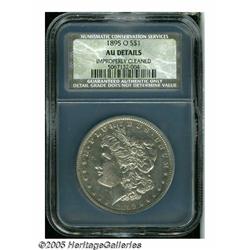 1895-O S$1 AU Details, Improperly Cleaned, NCS. A