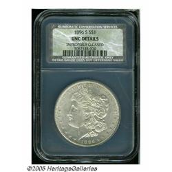 1896-S S$1 Unc Details, Improperly Cleaned, NCS. 
