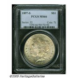 1897-S S$1 MS66 PCGS. A well struck and highly lu