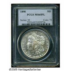 1898 S$1 MS65 Prooflike PCGS. Fully prooflike but