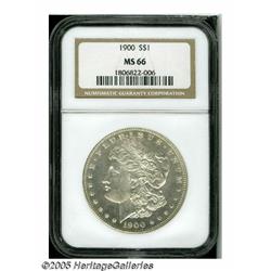 1900 S$1 MS66 NGC. Lustrous surfaces show traces 