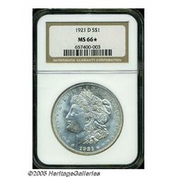 1921-D S$1 MS66 S NGC. Bright, satiny, and untone
