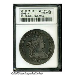 1798 S$1 Small Eagle, 13 Stars--Cleaned--ANACS. V