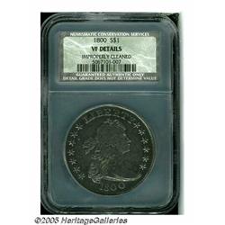 1800 S$1 AMERICAI VF Details, Improperly Cleaned,