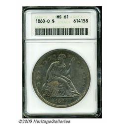 1860-O S$1 MS61 ANACS. Sharply struck, with golde