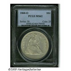 1860-O S$1 MS62 PCGS. Milky tan-gray color embrac