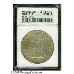 1872-S S$1 --Scratched--ANACS. AU Details, Net XF