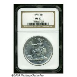 1877-S T$1 MS62 NGC. Breen-5811. A well struck, l