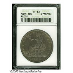 1878 T$1 PR62 ANACS. Powder-blue and yellow-gold 