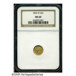 1852-O G$1 MS60 NGC. The 52-O is generally offere