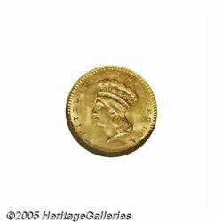 1856 G$1 Slanted 5 MS65 NGC. In spite of a massiv