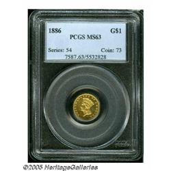 1886 G$1 MS63 PCGS. A sharply struck and attracti