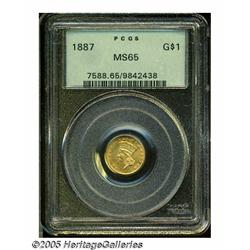 1887 G$1 MS65 PCGS. This boldly struck Gem exhibi