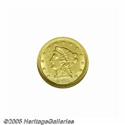 1843-D $2 1/2 Small D AU58 NGC. Variety 4-F. This