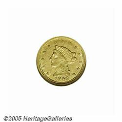 1846-O $2 1/2 AU58 NGC. An attractive example wit