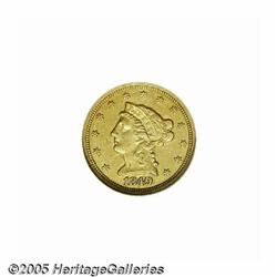 1849-C $2 1/2 AU50 NGC. Variety 11-G. Doug Winter