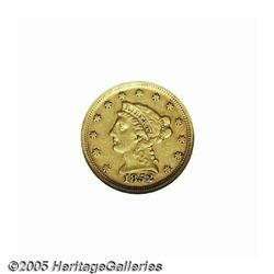 1852-D $2 1/2 XF45 NGC. Variety 15-M. The Dahlone