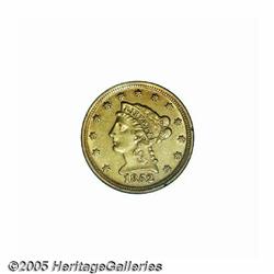 1852-D $2 1/2 AU55 PCGS. Variety 15-M, the only d