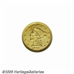 1856-C $2 1/2 AU58 NGC. Variety 17-J. This is one