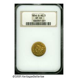 1856-O $2 1/2 XF45 NGC. Rich honey-gold color wit