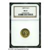 Image 3 : 1859-S $2 1/2 MS61 NGC. Fewer than 125 1859-S Qua