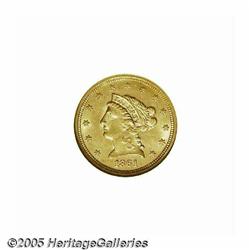 1861 $2 1/2 Old Reverse, Type One MS61 NGC. This 