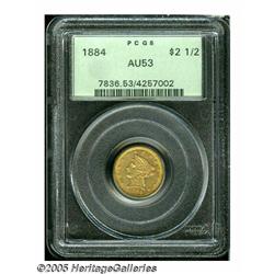 1884 $2 1/2 AU53 PCGS. A lovely AU survivor of th