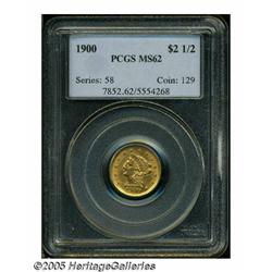 1900 $2 1/2 MS62 PCGS. A well struck golden-brown