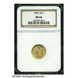 1900 $2 1/2 MS66 NGC. With a mintage of 67,000 bu