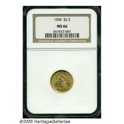 1900 $2 1/2 MS66 NGC. Potent luster and exception