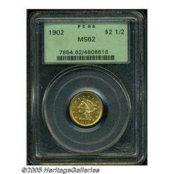 1902 $2 1/2 MS62 PCGS. Radiant apricot color endo