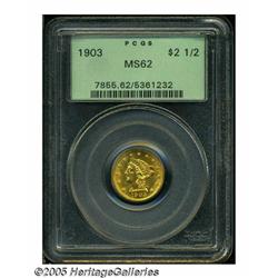 1903 $2 1/2 MS62 PCGS. This lemon-gold older hold