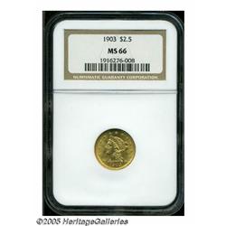 1903 $2 1/2 MS66 NGC. An exquisitely struck Premi