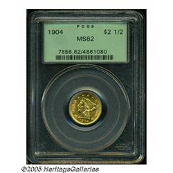 1904 $2 1/2 MS62 PCGS. An intricately struck and 