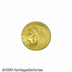 1909 $2 1/2 MS64 PCGS. Honey-gold patina and velv