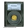 Image 1 : 1911 $2 1/2 MS63 PCGS. Rich yellow-gold luster, t