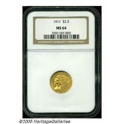 1911 $2 1/2 MS64 NGC. Typically struck with nice 