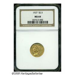 1927 $2 1/2 MS64 NGC. Highly lustrous with frosty