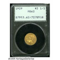 1929 $2 1/2 MS62 PCGS. A good strike, smooth surf