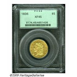 1836 $5 XF45 PCGS. Breen-6509, Second Head, Large