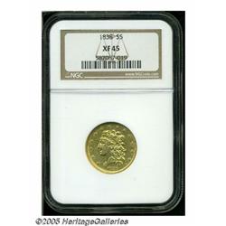 1838 $5 XF45 NGC. Breen-6514, Large Arrows, Small