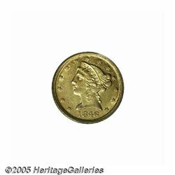 1846-D/D $5 AU58 PCGS. Variety 15-L, over D mintm