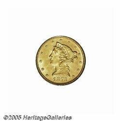 1873 $5 Open 3 MS64 PCGS. The scarcer of the two 