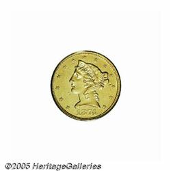 1874 $5 AU58 PCGS. In a year when small gold prod