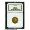 Image 1 : 1881 $5 MS63 Prooflike NGC. A well struck and mod