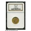 Image 1 : 1887-S $5 MS64 NGC. This sharply struck example h