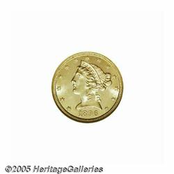 1896-S $5 MS64 NGC. Brilliant and satiny. A delig