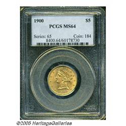 1900 $5 MS64 PCGS. Sharply struck and fully brill